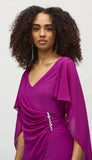 Silky Knit & Chiffon Sheath Dr