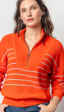 Striped Zip Front Sweater