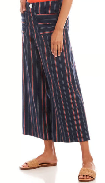 Stripe Cropped Wide Leg Pants