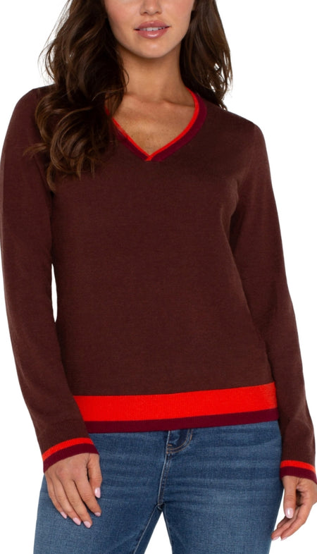 Intarsia Long Sleeve Crew Neck Sweater