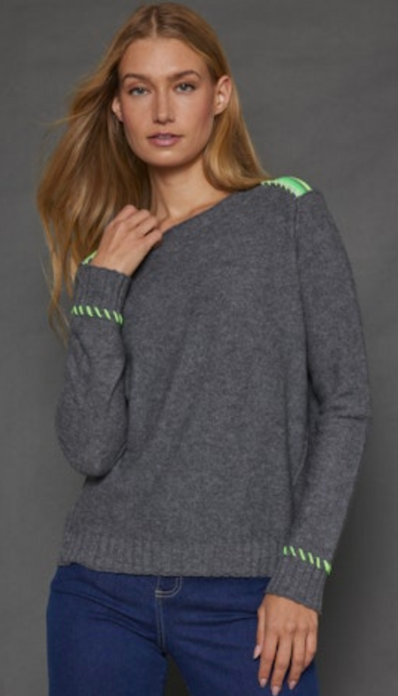 3/4 Sleeve V Neck Sweater