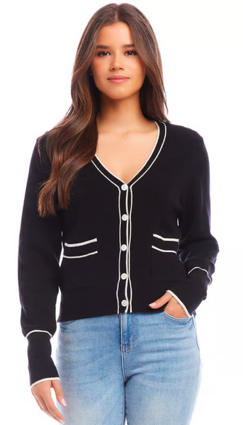 Contrast Trim Cardigan