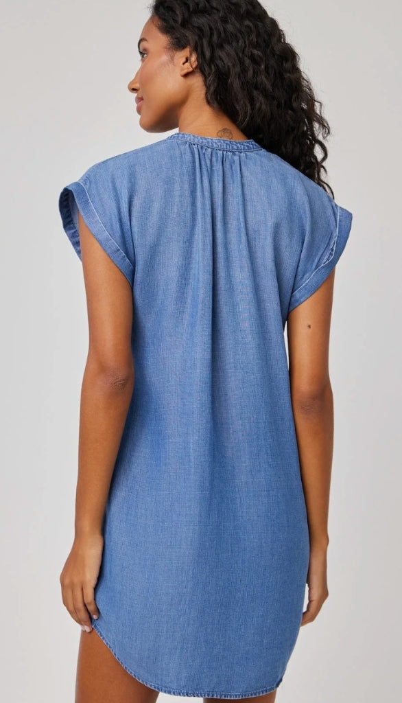 Cap Sleeve Henley Dress