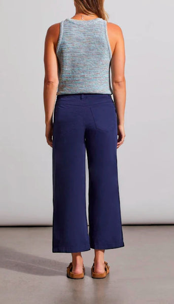 Audrey Wide Crop Jeans with Cord - Nautical