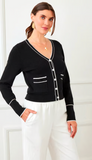 Contrast Trim Cardigan