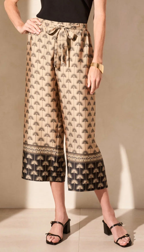 Border Print Flowy Pant