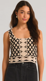 Calle Crochet Cropped Tank - Black