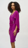 Silky Knit & Chiffon Sheath Dr