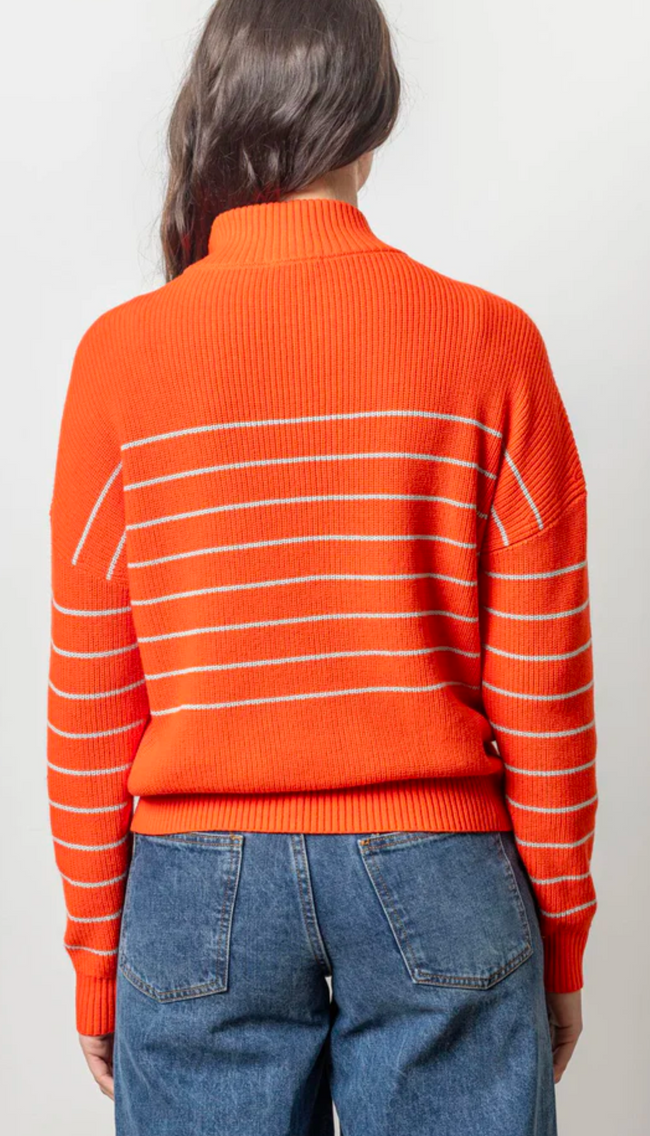 Striped Zip Front Sweater
