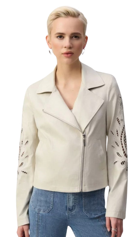 Notch Collar Boxy Fray Hem Jacket