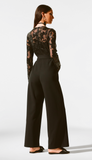 Scuba Crepe and Sequins Mesh Jumpsuit