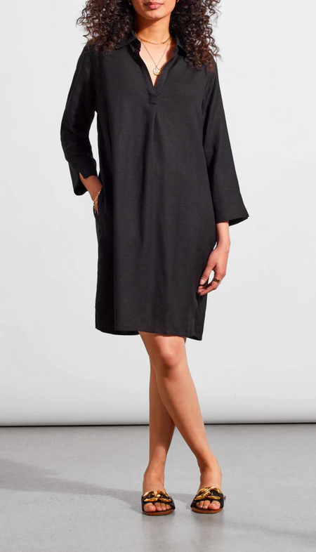 Longsleeve Faux Wrap Dress