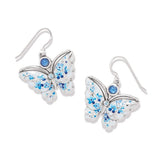 Kyoto In Bloom Blue Butterfly Flower Earrings