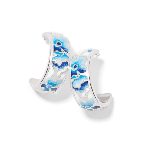 Kyoto In Bloom Blue Hoop Earrings