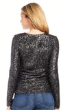 Sequin Side Sheared Top