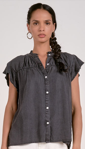 Cap Sleeve Button Top