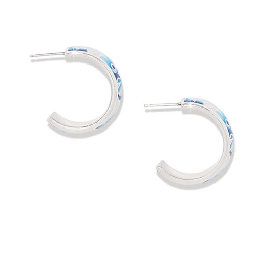 Kyoto In Bloom Blue Hoop Earrings