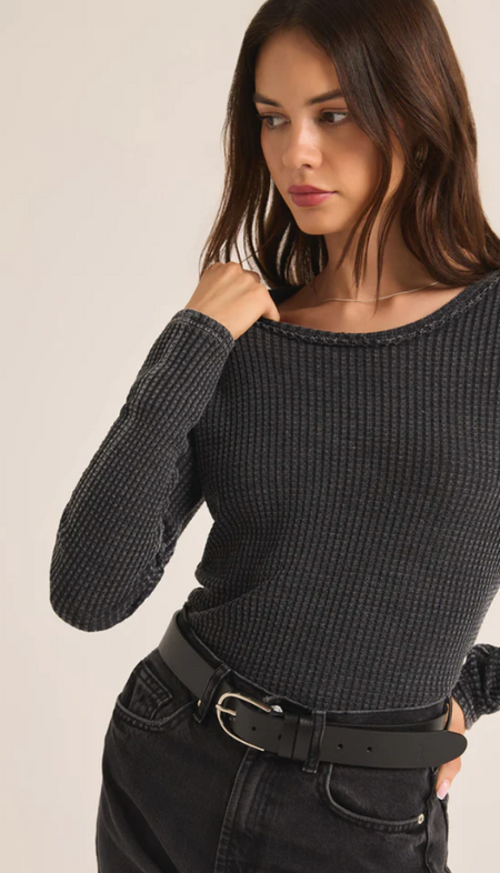 Perfect Knit Rib Scoop Tank - Charcoal Heather