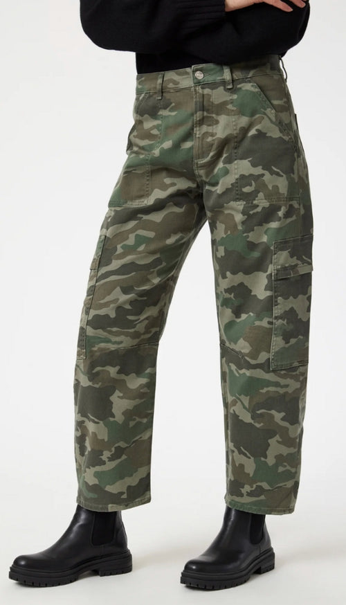 Vinnie-High Rise Tapered Baggy - Camo Twill