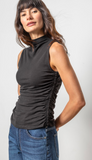 Shirred Mock Neck Tank