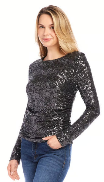 Sequin Side Sheared Top