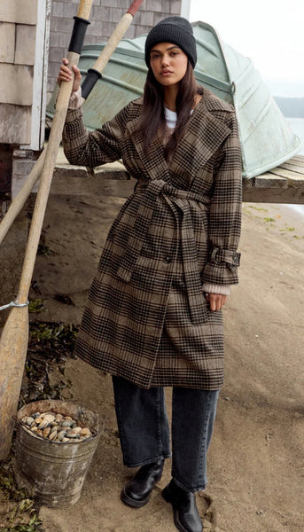 Jackie Plaid Trench