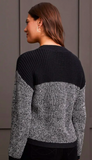 Long Sleeve Crew Neck Colorblock Sweater