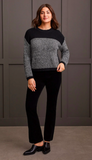 Long Sleeve Crew Neck Colorblock Sweater