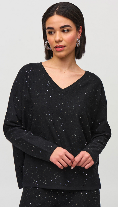 Sequined Sweater Knit Boxy Top