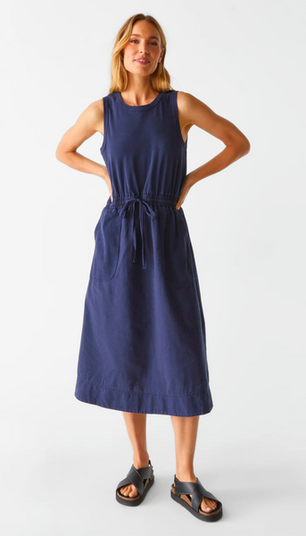 Wilhelmina Rib Mixed Midi Dress