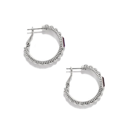 Pretty Tough Gem Amethyst Hoop Earrings