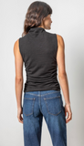 Shirred Mock Neck Tank