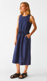 Wilhelmina Rib Mixed Midi Dress