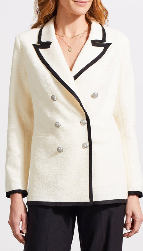 Long Sleeve Lined Blazer with Contrast Tip