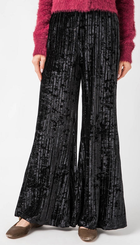 Sequined Sweater Knit Culotte Pants