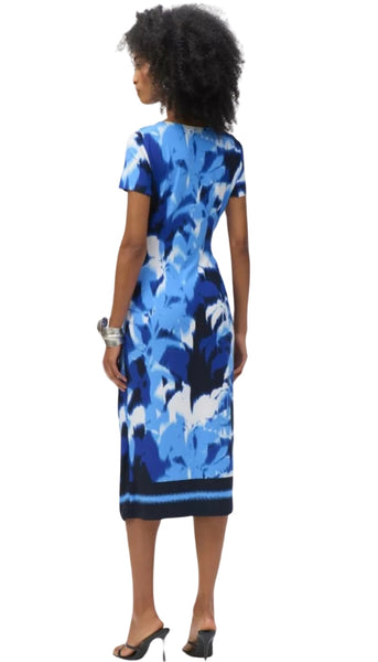 Silky Knit Tropical Print Sheath Dress