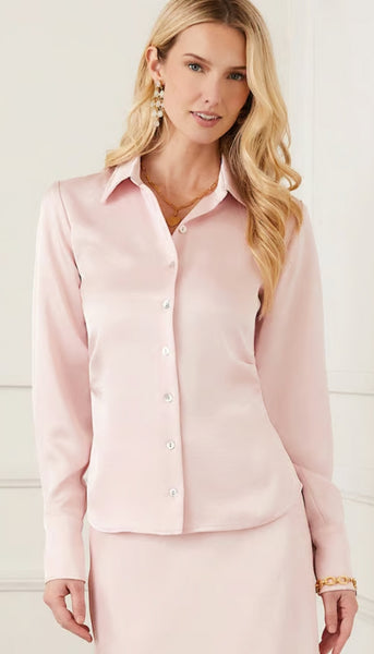 Satin Side Pleat Shirt