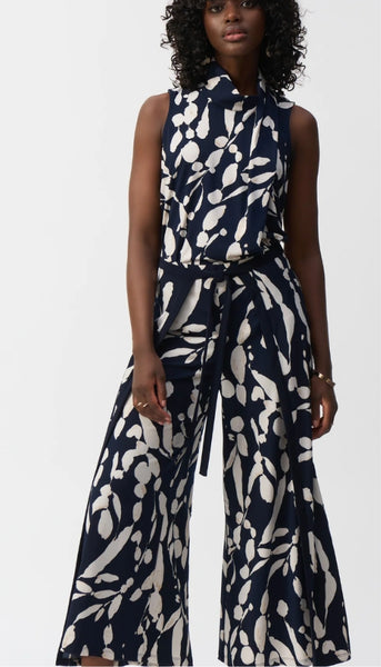 Abstract Print Wide Leg Pant