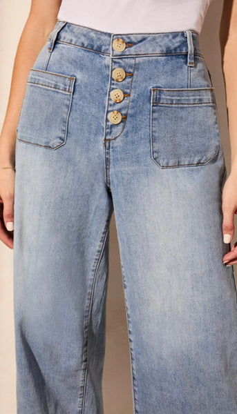 Audrey Hugging Wide Crop Jeans