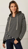 Stripe Asymmetric Hem Hoodie