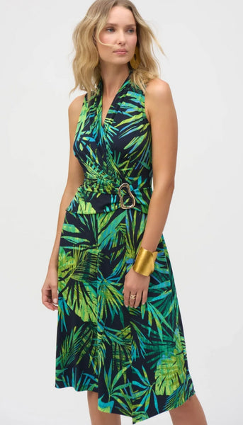 Tropical Print Fit & Flare Dress