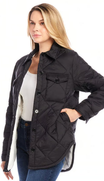 Faux Fur Quilted Jacket