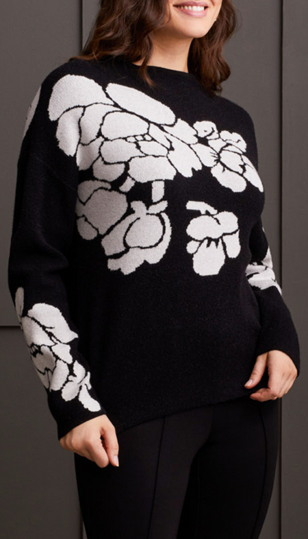 Jacquard Zip Collar Sweater