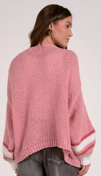 Loose Knit Cardigan Sweater