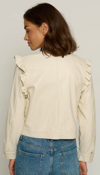 Ruffle Vegan Jacket