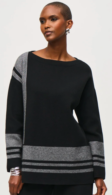 Jacquard Zip Collar Sweater