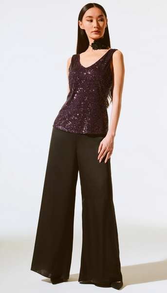 Sequined Sleeveless Fitted Top