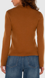 Long Sleeve V Neck Collared Sweater