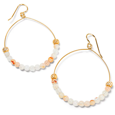 Meridian Petite Pearl Two Tone Post Hoop Earrings