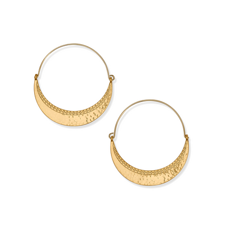 Stone Prism Hoop Earring - Black/Gold